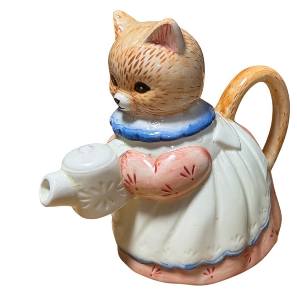 Vintage Takahashi San Francisco Ceramic Cat Decorative Teapot Japan Cat Lady